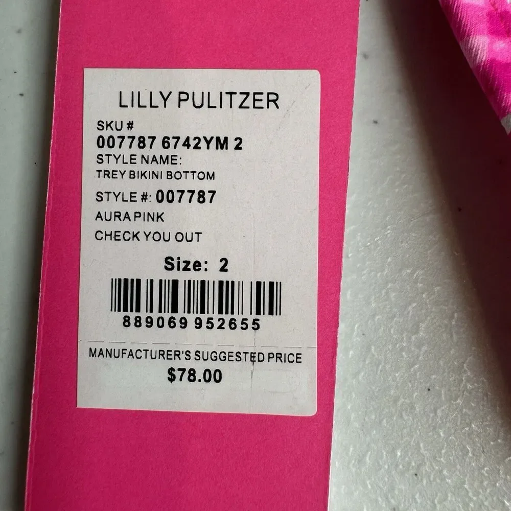 LILLY PULITZER Trey‎ Bikini Bottom Aura Pink 